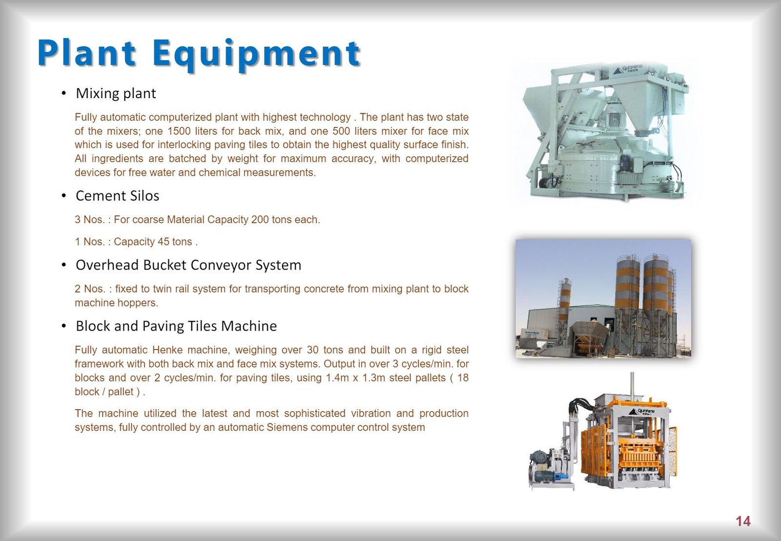 BIN NISF BLOCK FACTORY Machines